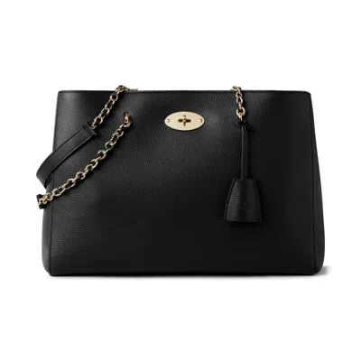 Mulberry Small Leather Lily Chain Tote Bag In Black