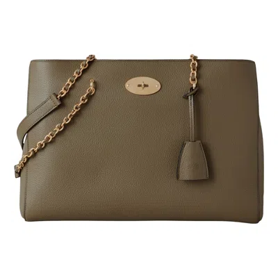 Mulberry Lily Chain Tote Linen Green Small Classic Grain In Neutral