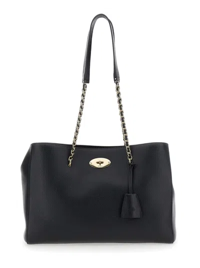 Mulberry Small Leather Lily Chain Tote Bag In Black