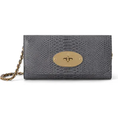 Mulberry Lily Chain Wallet In Foggy Grey