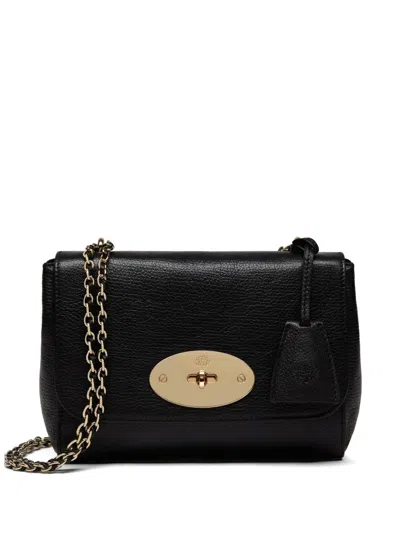 Mulberry Lily Convertible Leather Shoulder Bag In Glossy Goat Black