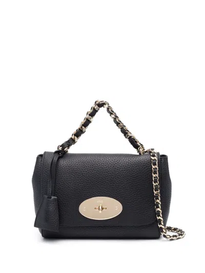 Mulberry Twist-lock Leather Tote Bag In Black