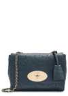 Mulberry Lily Dot-embossed Leather Shoulder Bag In Blue