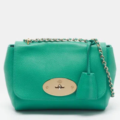 Pre-owned Mulberry Lily Flap Small Green Leather Shoulder Bag