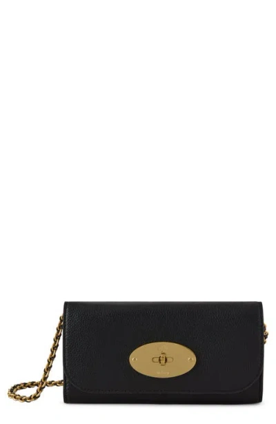 Mulberry Lily Leather Wallet On A Chain In Black