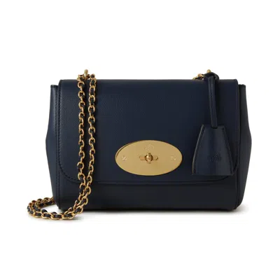 Mulberry Grained Leather Lily Shoulder Bag In Blue