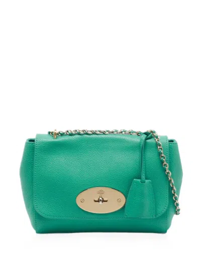 Pre-owned Mulberry Lily Postman's Lock Shoulder Bag In Green