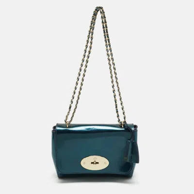 Pre-owned Mulberry Lily Small Midnight Blue Patent Leather Shoulder Bag