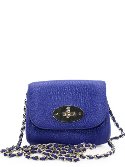 Pre-owned Mulberry Lily Turn-lock Shoulder Bag In Blue
