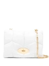 MULBERRY LITTLE SOFTIE' WHITE CROSS-BODY BAG WITH TWIST LOCK CLOSURE IN QUILTED AND PADDED LEATHER