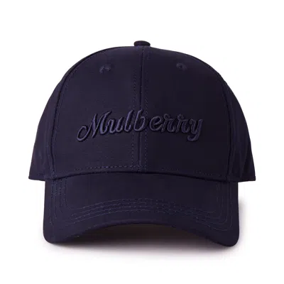 Mulberry Logo Embroidered Baseball Cap In Night Sky