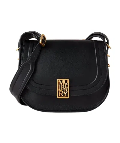 Mulberry Logo-plaque Leather Satchel Bag In Black
