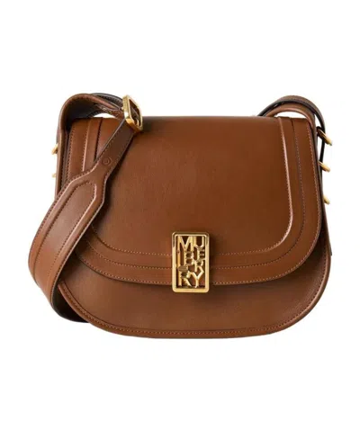 Mulberry Logo-plaque Leather Satchel Bag In Brown