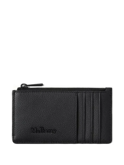 Mulberry Logo-plaque Leather Wallet In Black