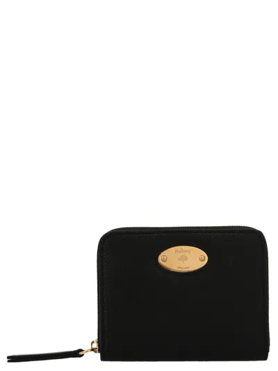 Mulberry Logo Plaque Wallet In Black