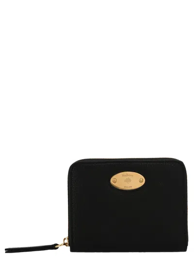 Mulberry Logo Plaque Wallet In Black