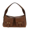 Mulberry Adjustable Strap Dual Front Pockets Textured Finish Shoulder Bag In Brown