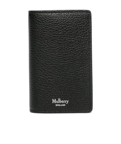Mulberry Logo-stamp Leather Card Holder In Black