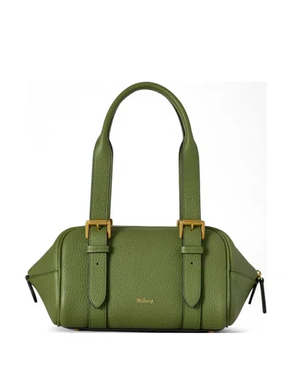 Mulberry Logo-charm Buckled Shoulder Bag In Green