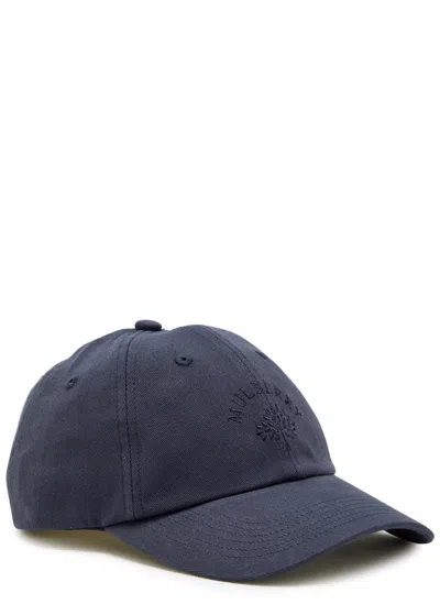 Mulberry Logo-embroidered Cotton Cap In Blue