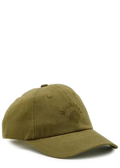 Mulberry Logo-embroidered Cotton Cap In Khaki