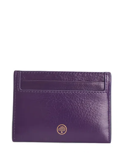 Mulberry Logo-print Leather Card Holder In Purple
