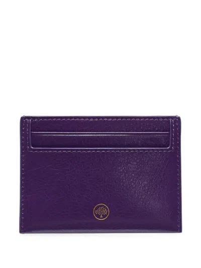 Mulberry Logo-print Leather Cardholder In Purple
