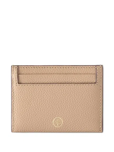 Mulberry Logo-stamp Leather Cardholder In Neutral