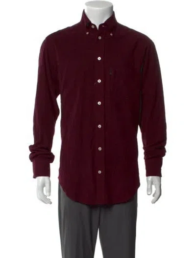 Pre-owned Mulberry Long Sleeve Dress Shirt In Burgundy