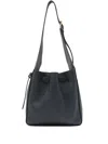 Mulberry Lyra Drawstring Leather Bucket Bag In Blue