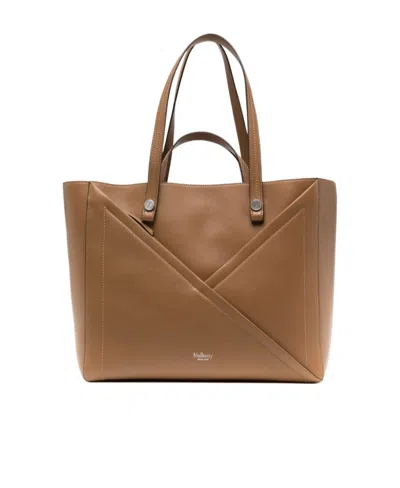 Mulberry M Leather Tote Bag In Brown
