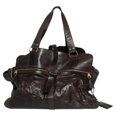 Pre-owned Mulberry , Maxi Mabel Travel Bag In Brown In Purple