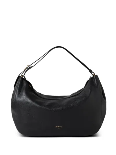 Mulberry Meadow Curved Leather Shoulder Bag In Black