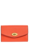 Mulberry Medium Darley Leather Wallet In Orange