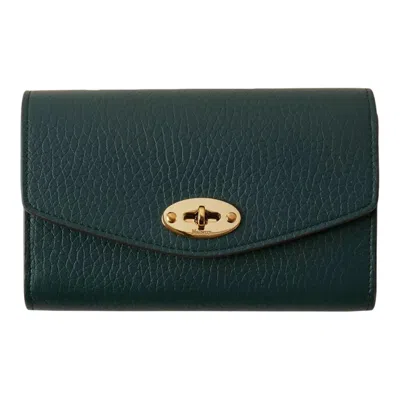Mulberry Medium Darley Wallet Heavy Grain In Green