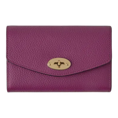 Mulberry Medium Darley Wallet Orchid Bloom Small Classic Grain In Purple