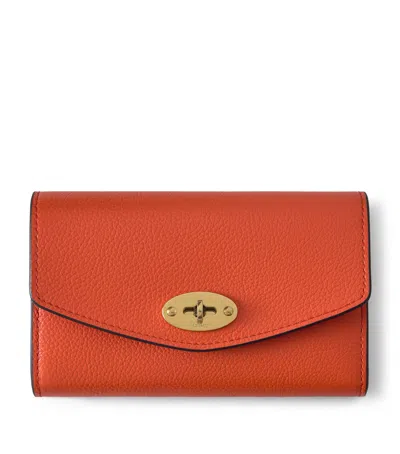 Mulberry Medium Leather Darley Wallet In Orange