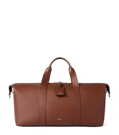 Mulberry Medium Leather Heritage Clipper Holdall In Brown