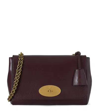 Mulberry Medium Leather Lily Shoulder Bag In Burgundy