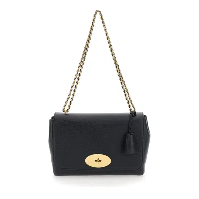 Mulberry Medium Lily Glossy Goat In Black