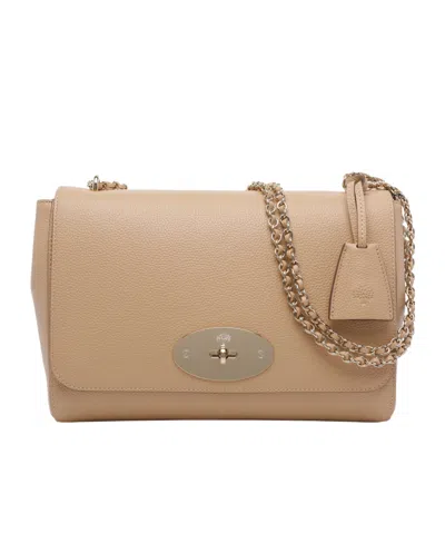 Mulberry Medium Lily Turn-lock Chain Leather Shoulder Bag In Brown