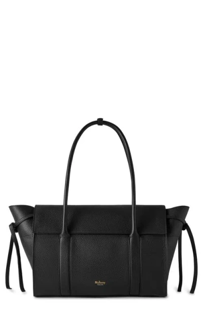 Mulberry Medium Soft Bayswater Grained Leather Satchel In Black