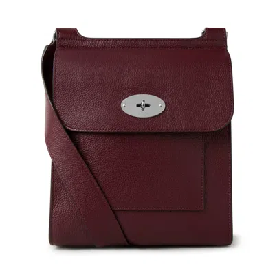 Mulberry Antony Black Cherry Small Classic Grain In Burgundy