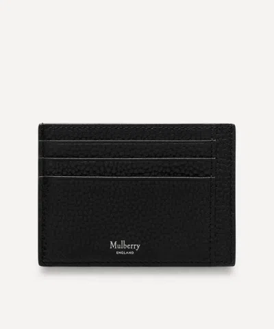 Mulberry Heritage Card Holder Small Classic Grain In Black