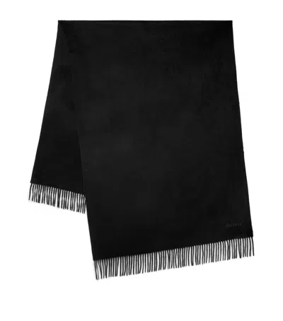 Mulberry Merino Wool Fringed Scarf In Yellow