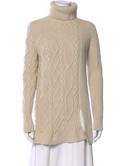 Pre-owned Mulberry Merino Wool Patterned Sweater In Neutral