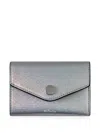 Mulberry Metallic Lizard-effect Wallet In Silver