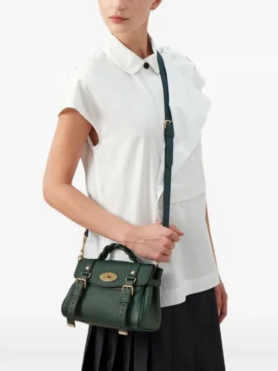 Mulberry Mini Alexa Braided-handle Shoulder Bag In Green