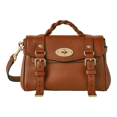 Mulberry Mini Alexa Chestnut Heavy Grain In Yellow