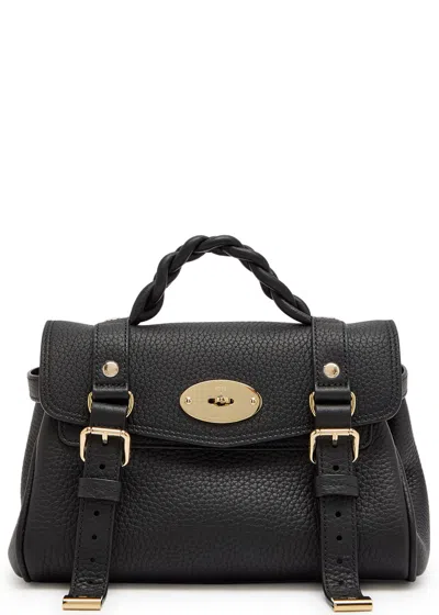 Mulberry Mini Alexa Grained Leather Cross-body Bag In Black